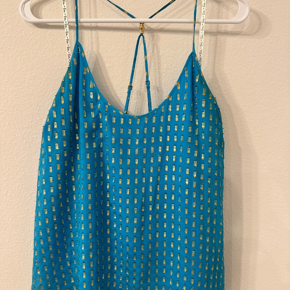 Lilly Pulitzer Blue Embellished Camisole